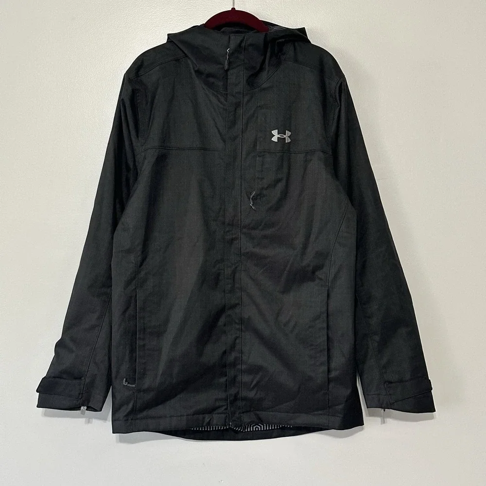 Under Armour Jacket Mens Small Porter 3-in-1 Storm Cold Gear Infrared Black READ